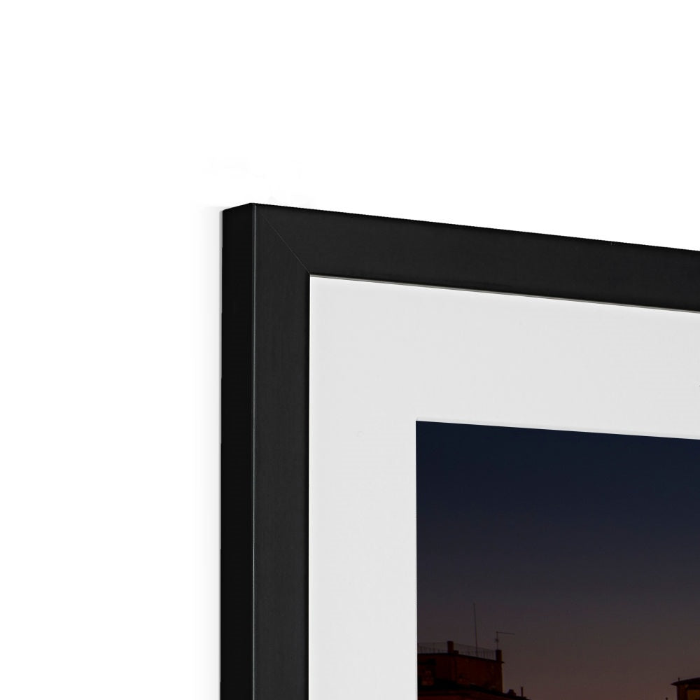 Ponte Vecchio at sunset and the river Arno. Florence, Italy. Framed & Mounted Print