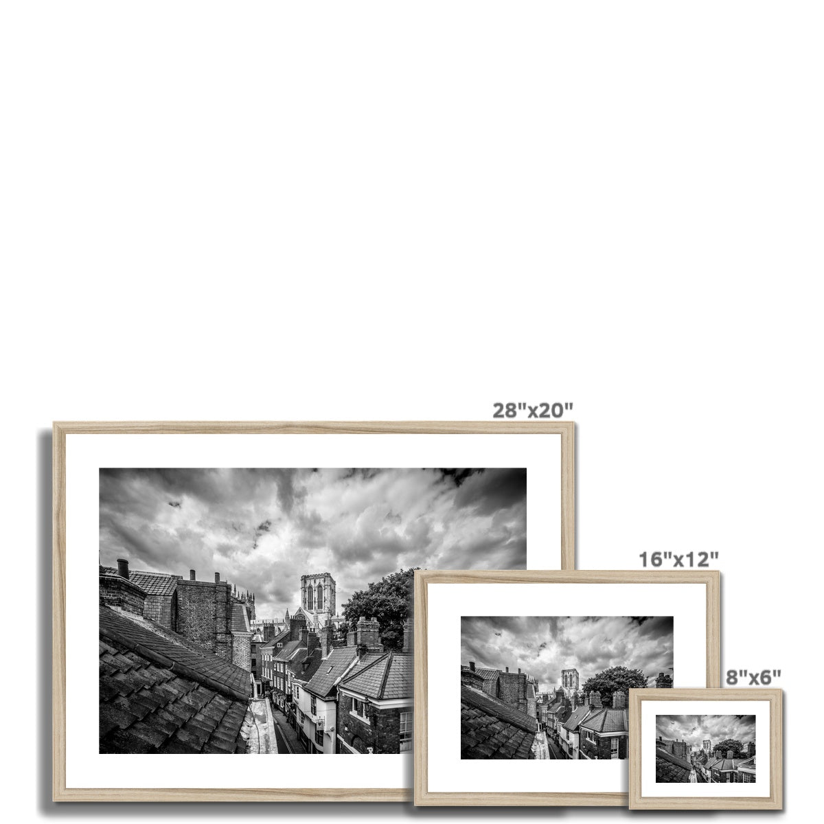 York Minster and rooftops Framed & Mounted Print