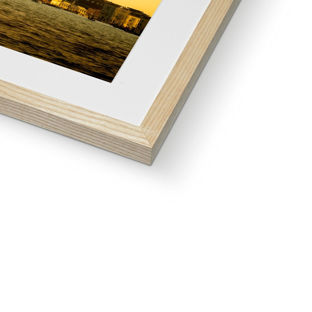 Venice sunset. Punta della Dogana and the Church of Santa Maria della Salute. . Framed & Mounted Print