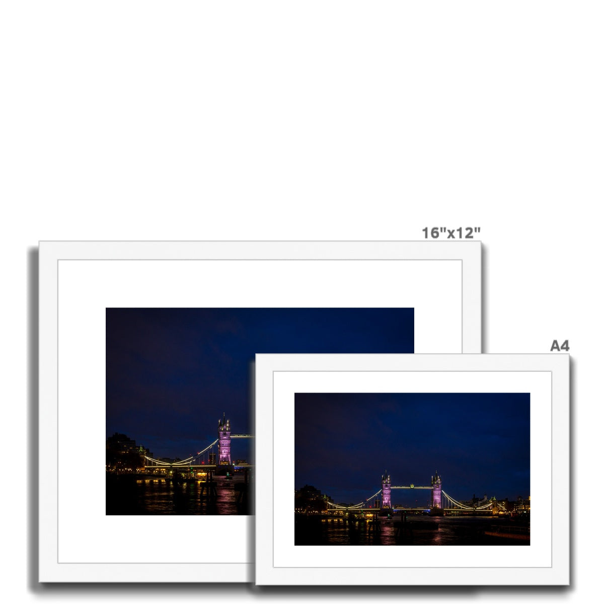 Tower Bridge over the river Thames at dusk, London. Framed & Mounted Print