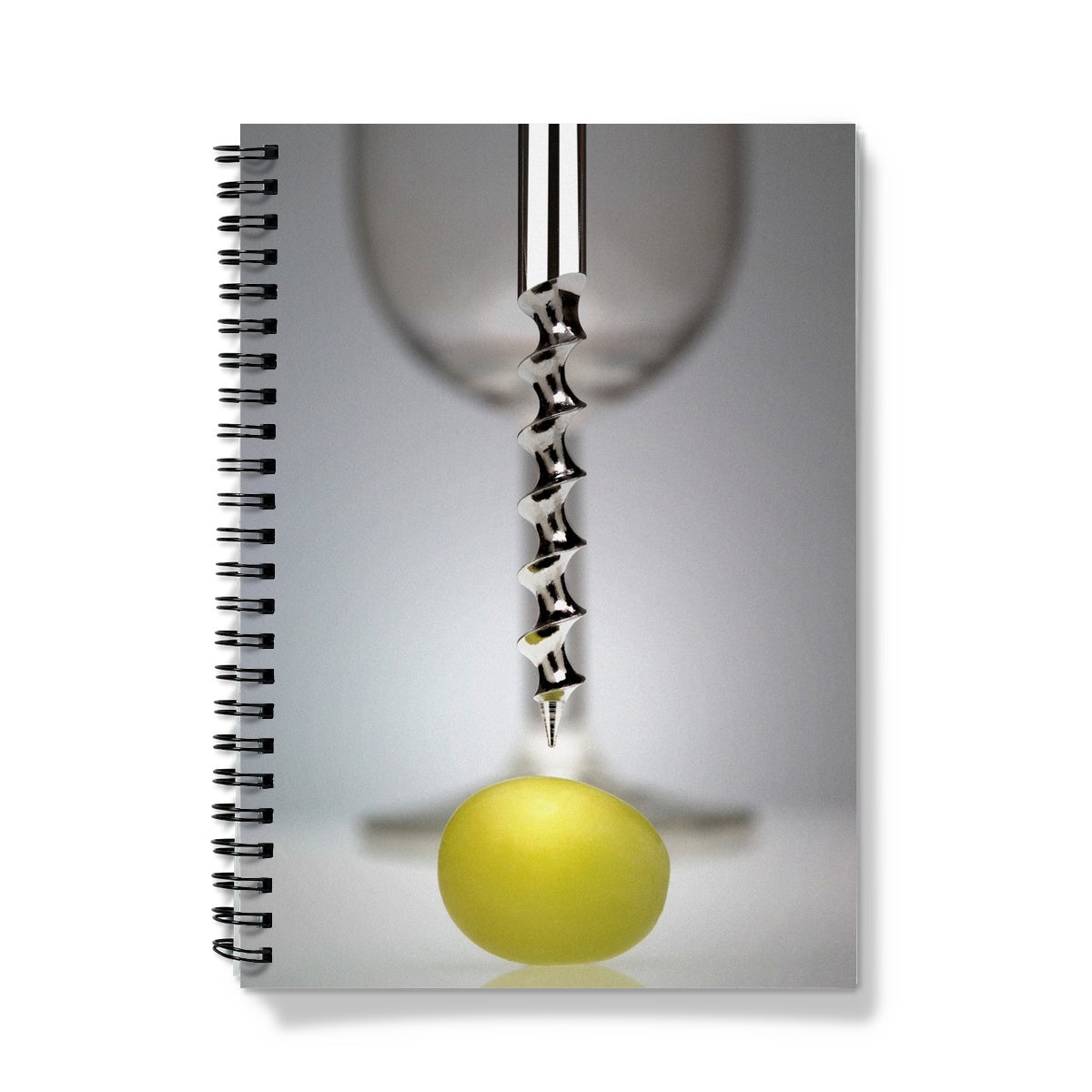 Corkscrew, grape, and wine glass Notebook