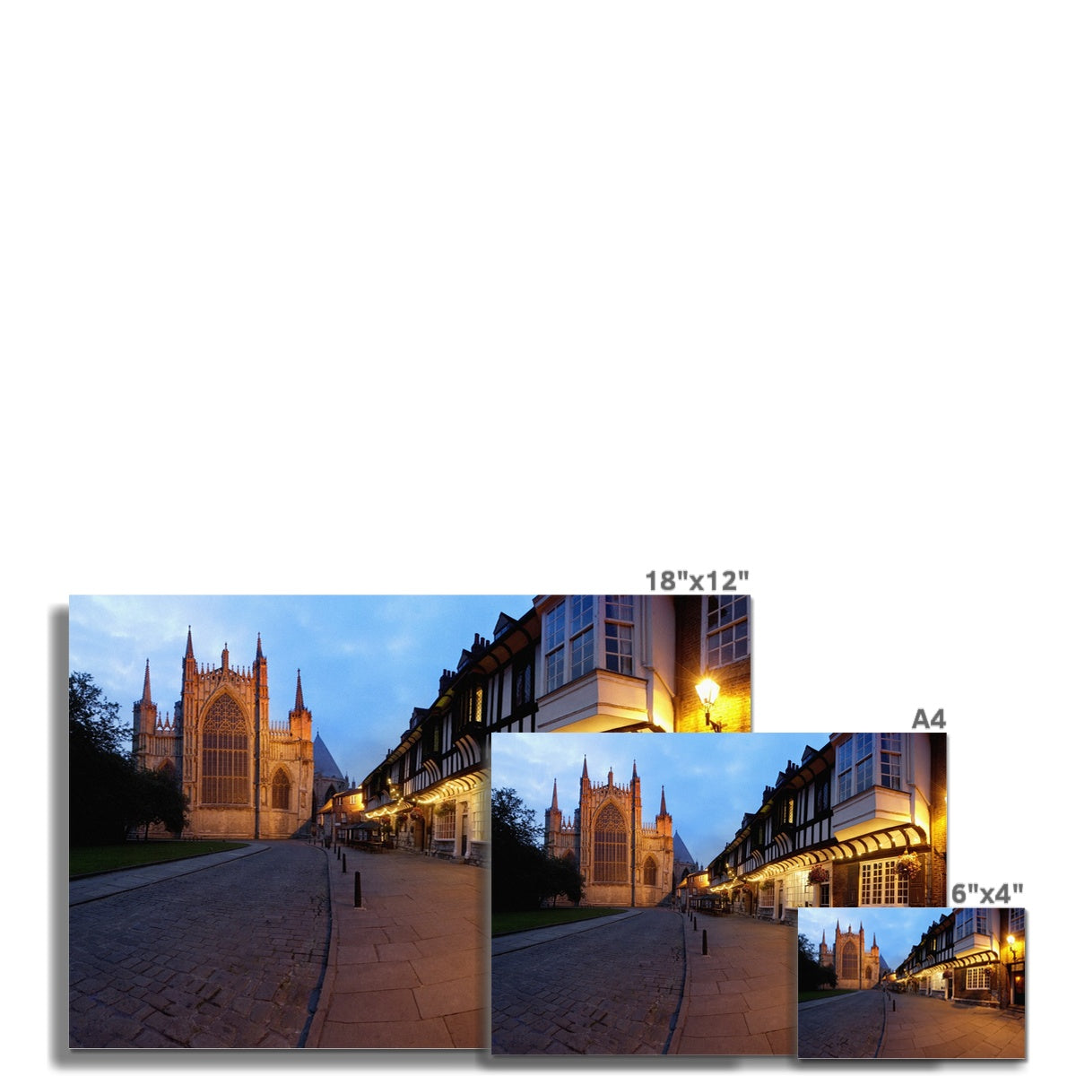 York Minster and St Williams College at dusk. York UK Fine Art Print