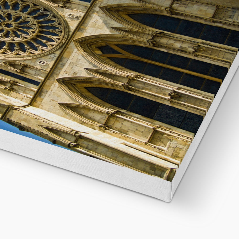 Rose window and South façade of York Minster, North Yorkshire, UK Canvas