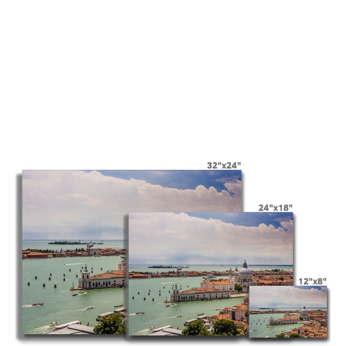 Aerial photograph of Punta della Dogana and church of Santa Maria della Salute, Venice, Italy. Canvas