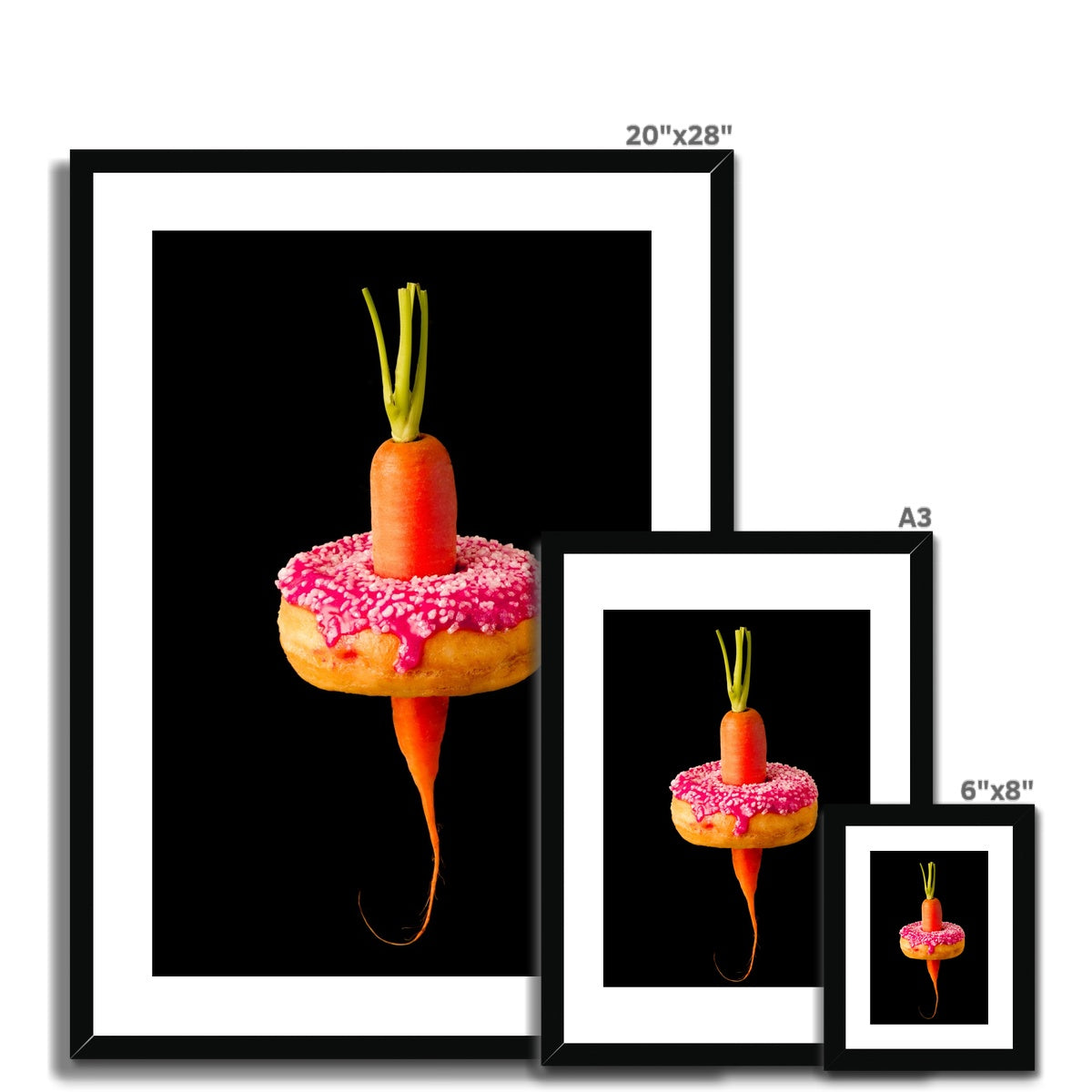 Carrot and Doughnut dilemma!  Framed & Mounted Print