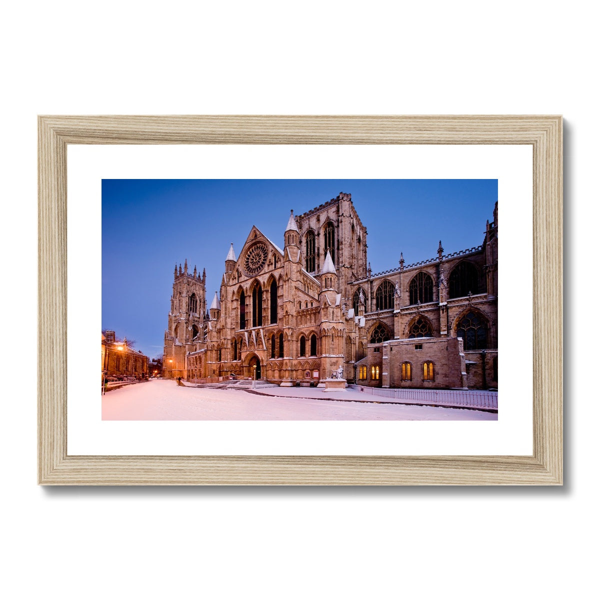York Minster in the snow, York, UK. Framed & Mounted Print