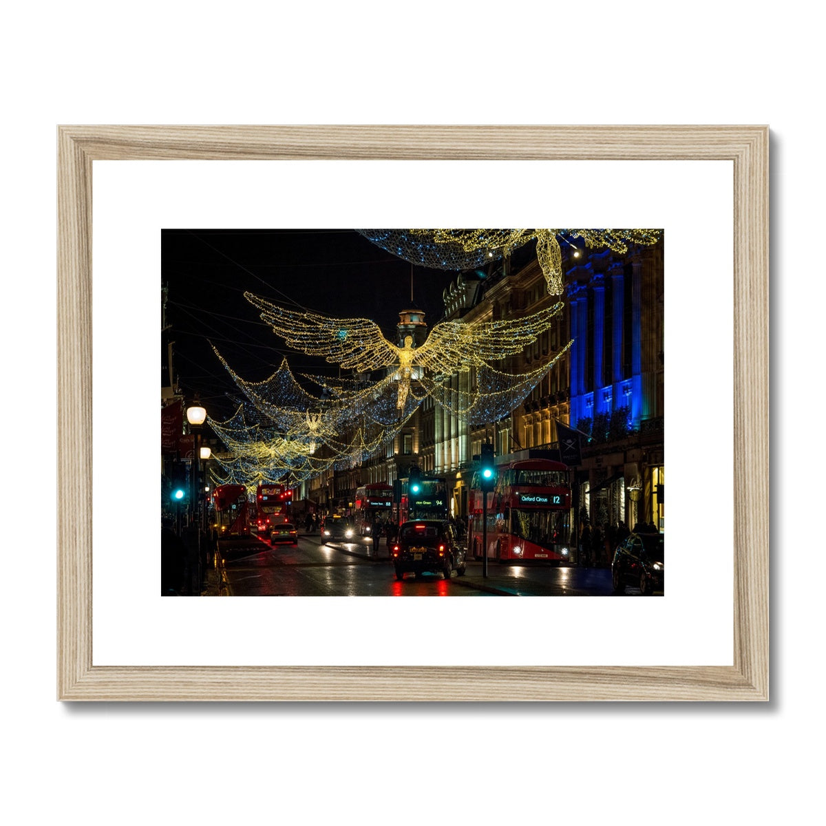 Regent Street Christmas lights, London. UK. Framed & Mounted Print