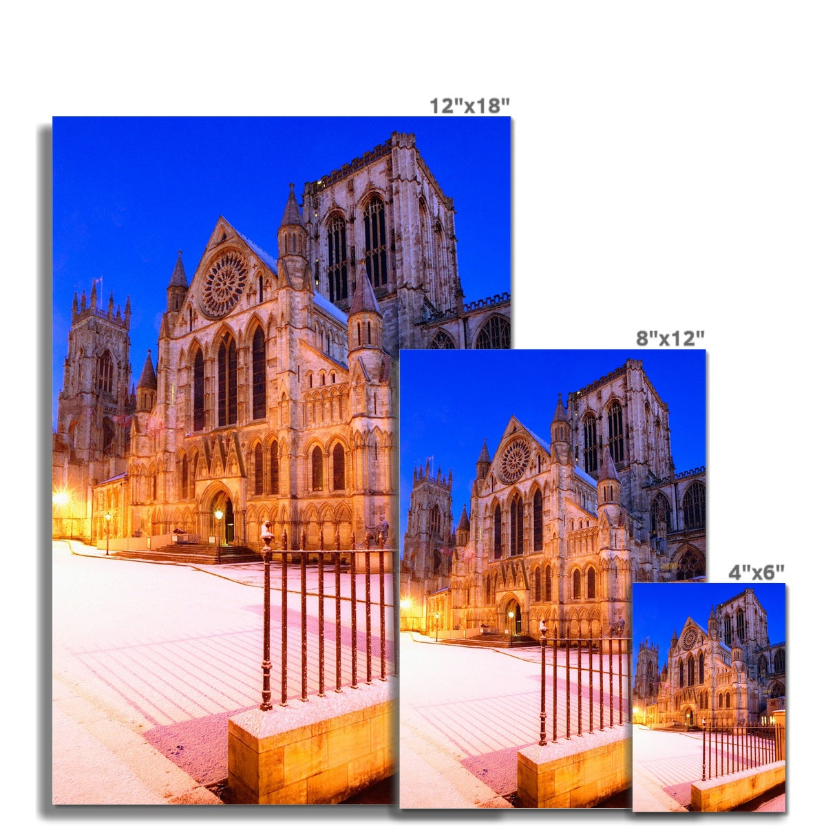 York Minster in the snow, York, UK. Fine Art Print