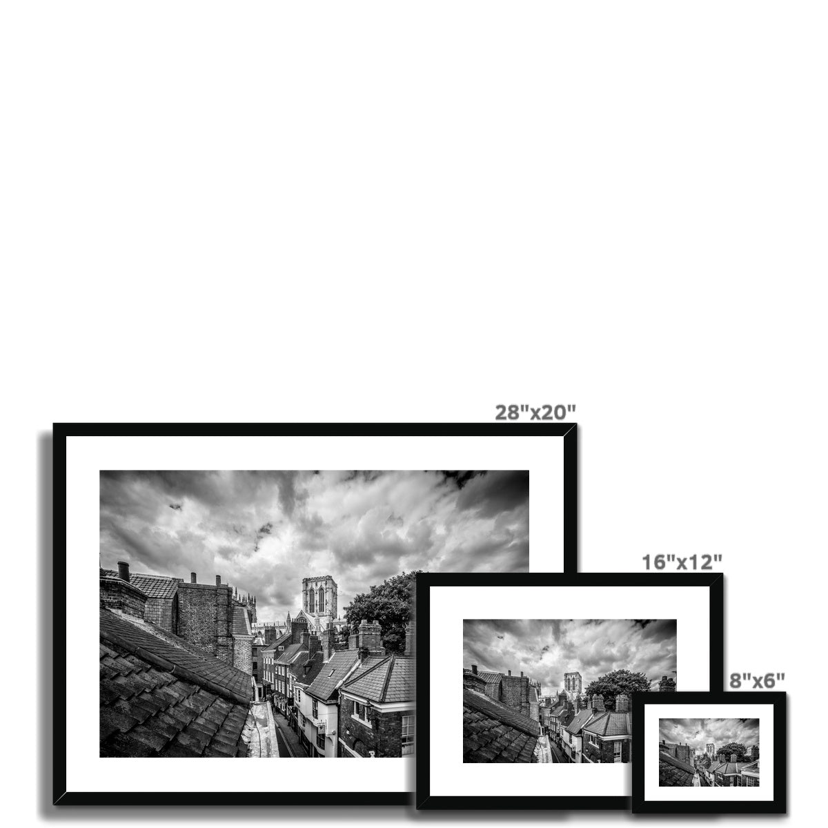 York Minster and rooftops Framed & Mounted Print