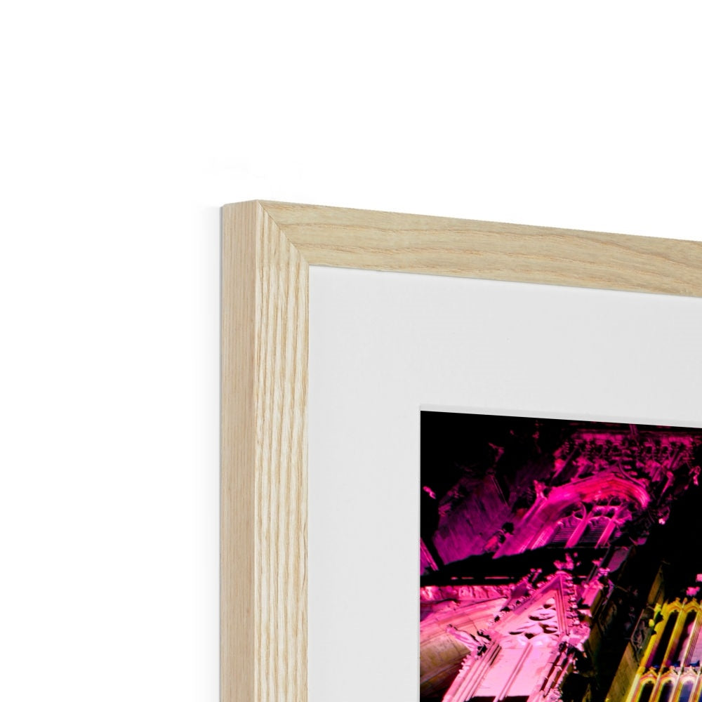 West front of York Minster, Illuminating York Festival. Framed & Mounted Print