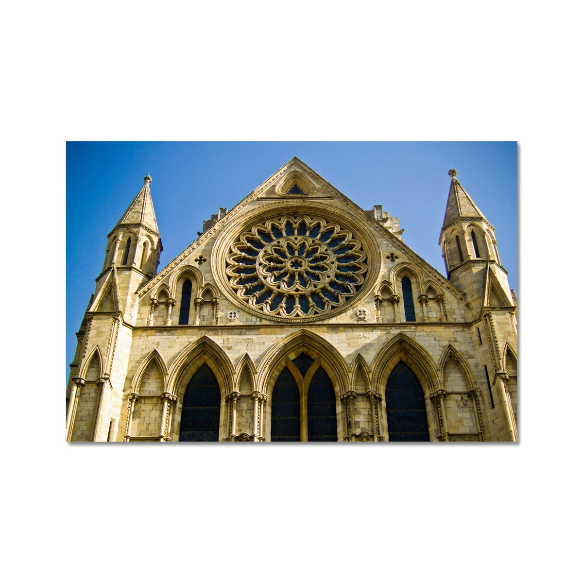 Rose window and South façade of York Minster, North Yorkshire, UK Fine Art Print