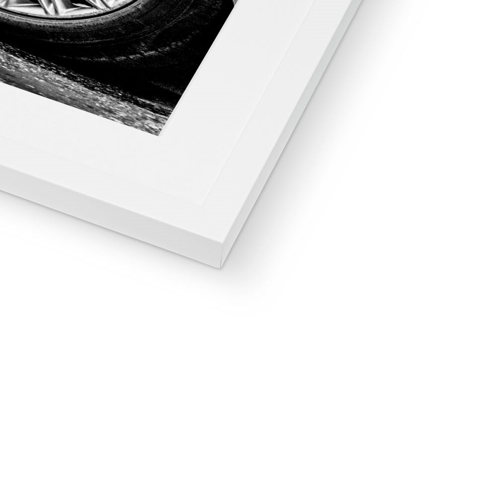 NYPD patrol car with Empire State Building on W 34th St, New York City, USA. Framed & Mounted Print
