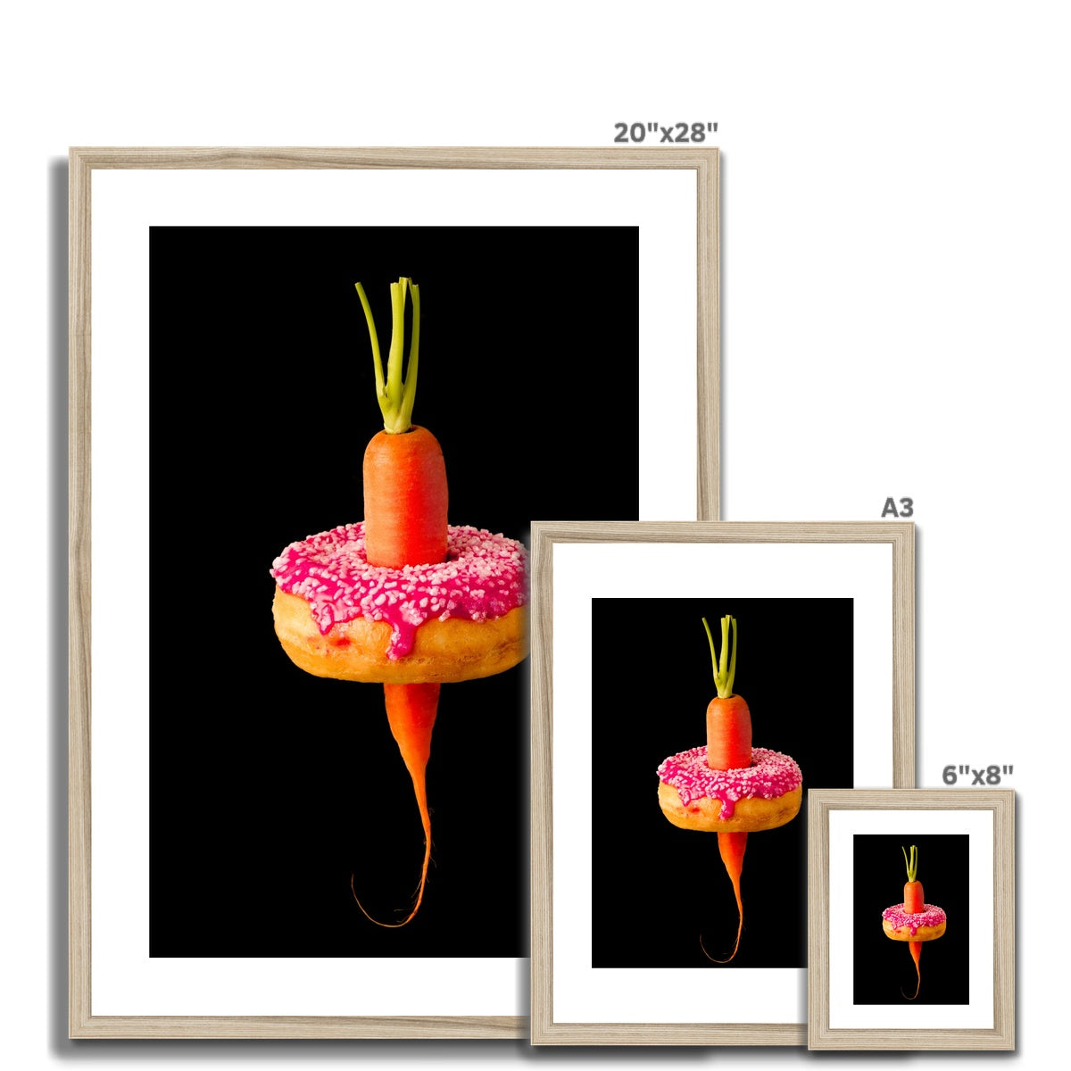 Carrot and Doughnut dilemma!  Framed & Mounted Print