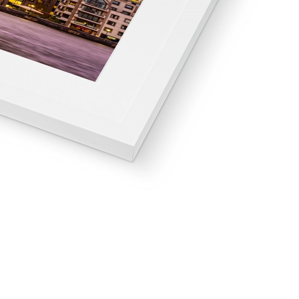 St Paul's Cathedral and Millennium Bridge  over the River Thames, London. Framed & Mounted Print