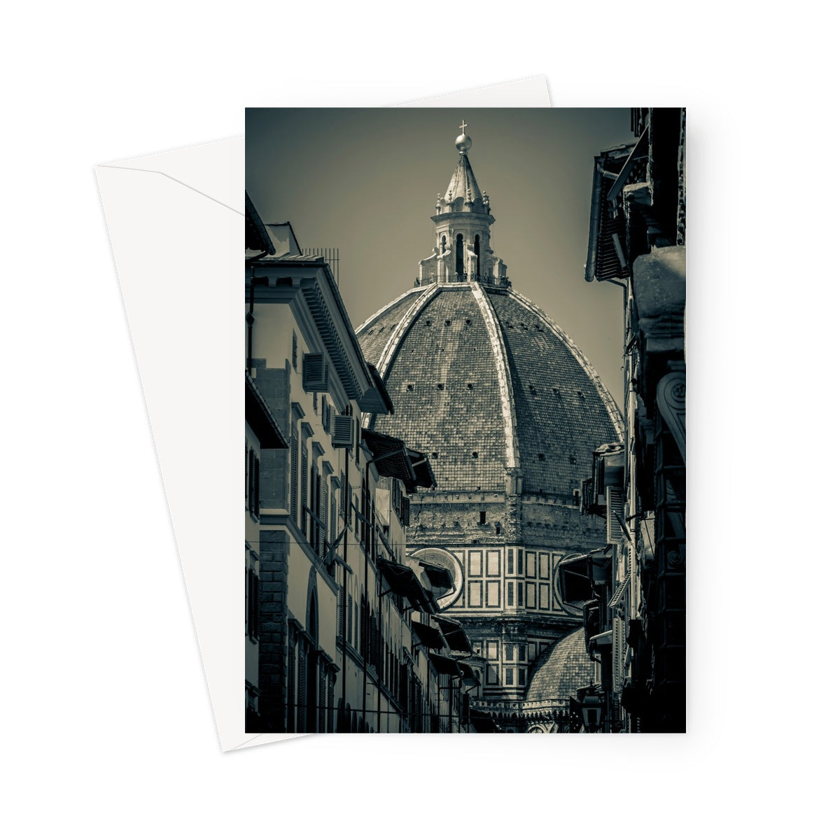 Florence Cathedral ( Duomo ) with dome designed by Filippo Brunelleschi. Italy. Greeting Card