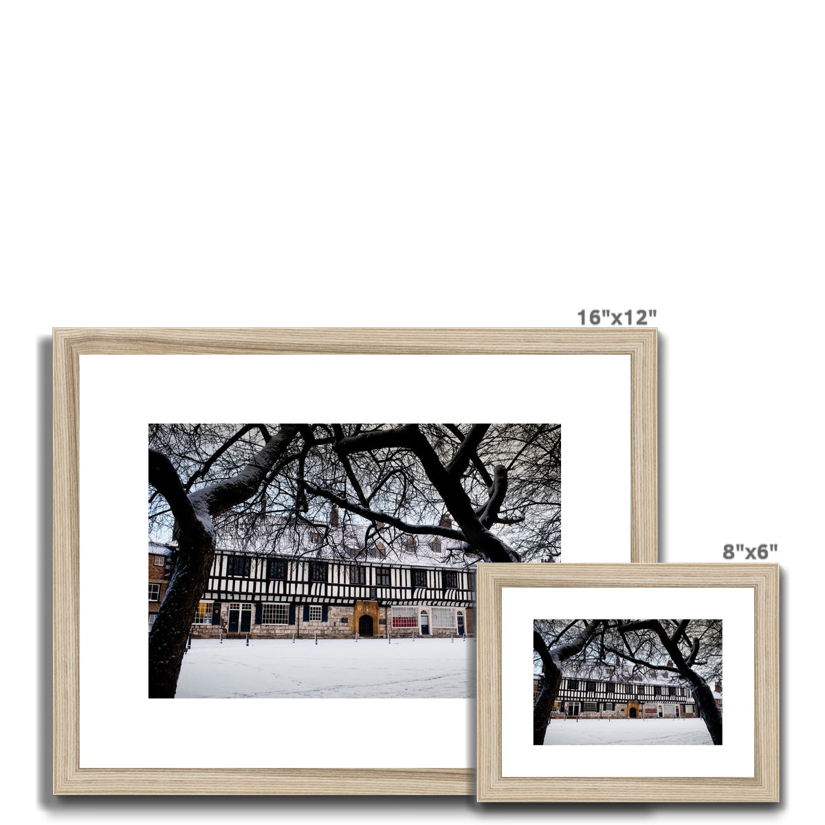 St Williams College York in snow. UK Framed & Mounted Print