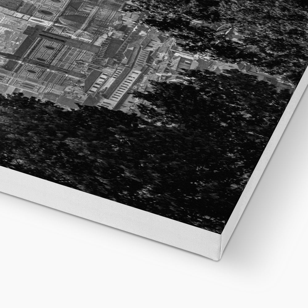 The south façade of Florence Cathedral glimpsed through the trees of San Miniato al Monte. Italy.  Canvas