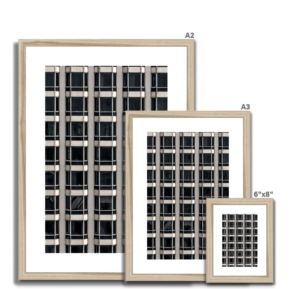 Geometric patterns of a modern urban high-rise facade Framed & Mounted Print