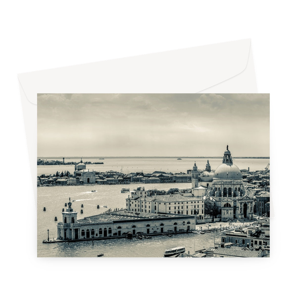 Punta della Dogana and church of Santa Maria della Salute, Venice, Italy. Greeting Card