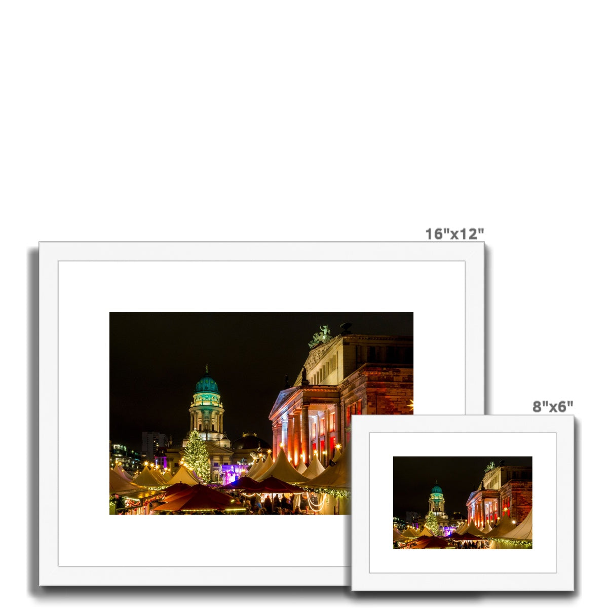 Weihnachtszauber Christmas Market at the Gendarmenmarkt at night, Berlin, Germany Framed & Mounted Print