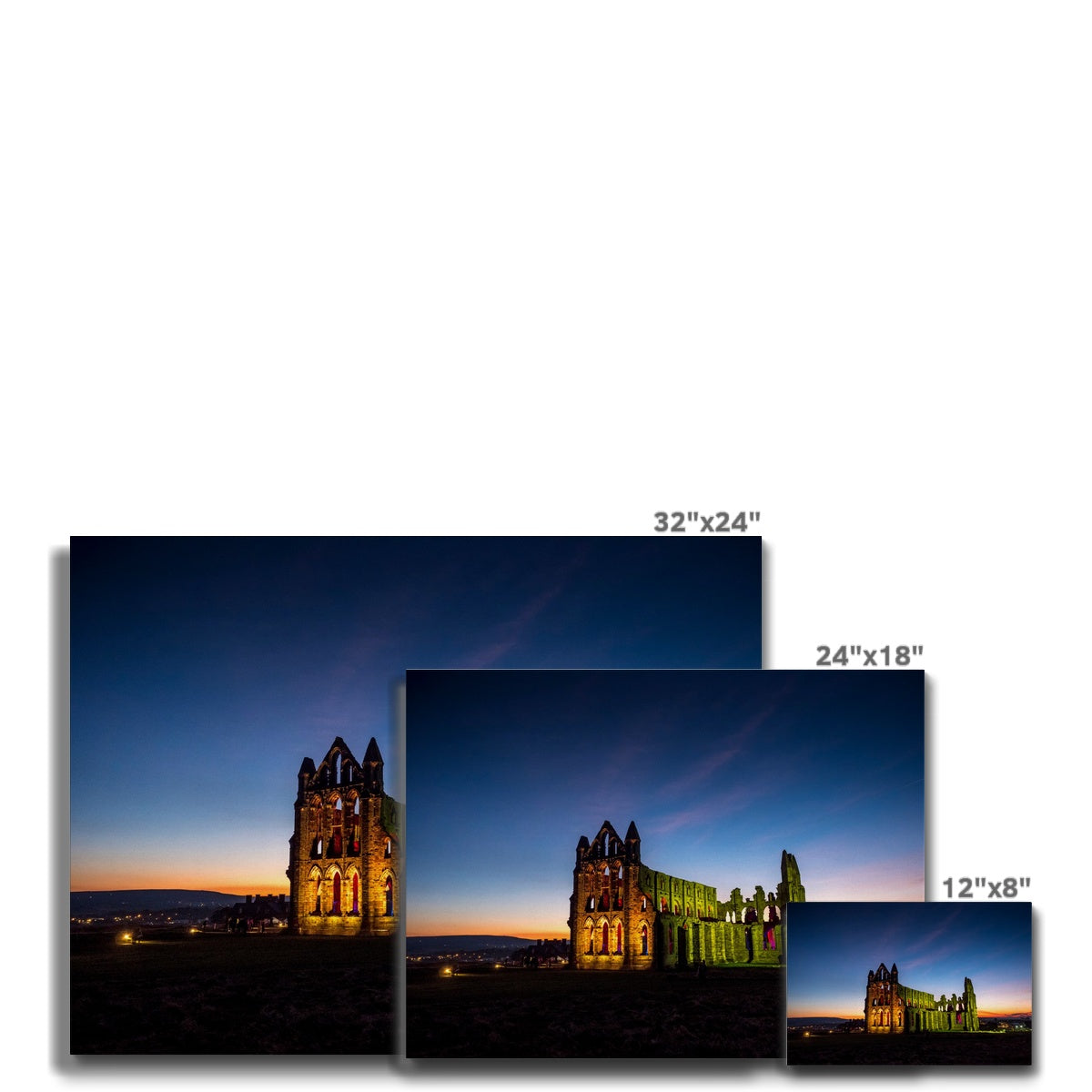 Whitby Abbey illuminated for Halloween, Whitby, UK. Canvas