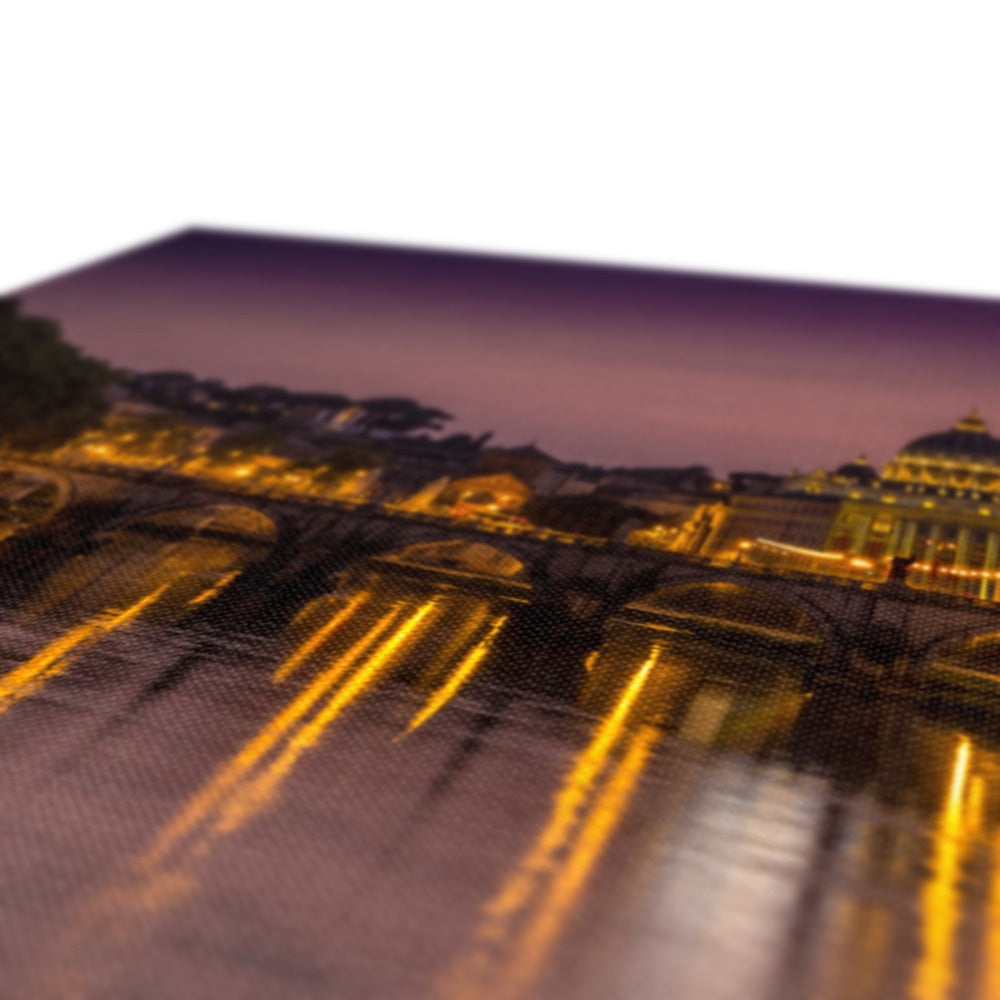 St Peter's Basilica. Vatican City at night. Rome, Italy. Canvas