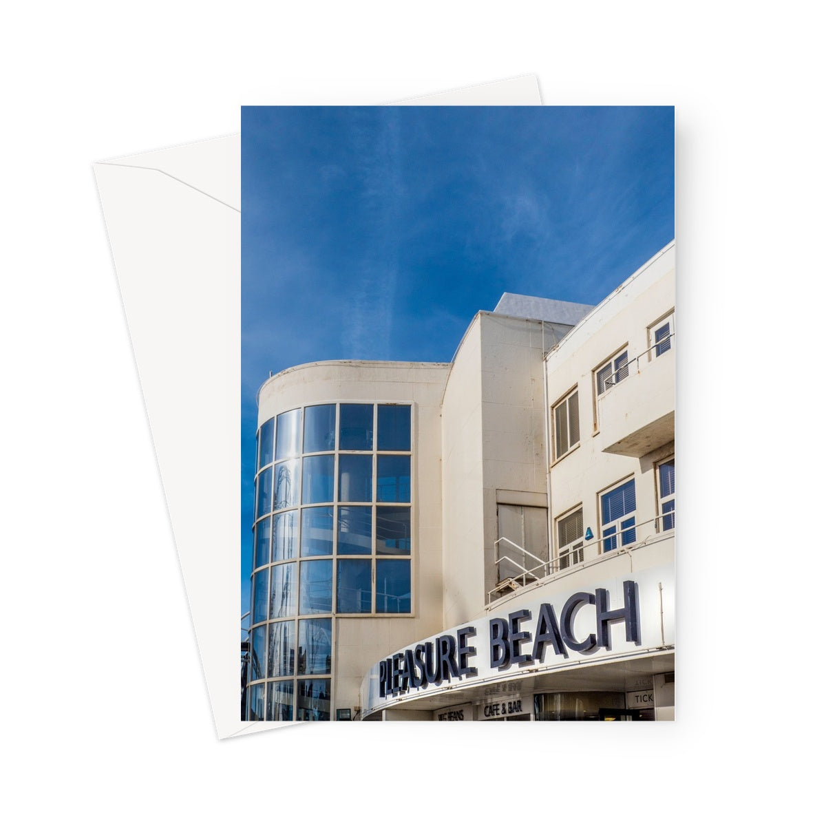 Art Deco exterior of Blackpool Pleasure Beach. UK. Greeting Card