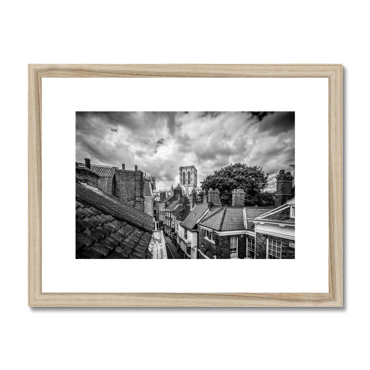 York Minster and rooftops Framed & Mounted Print