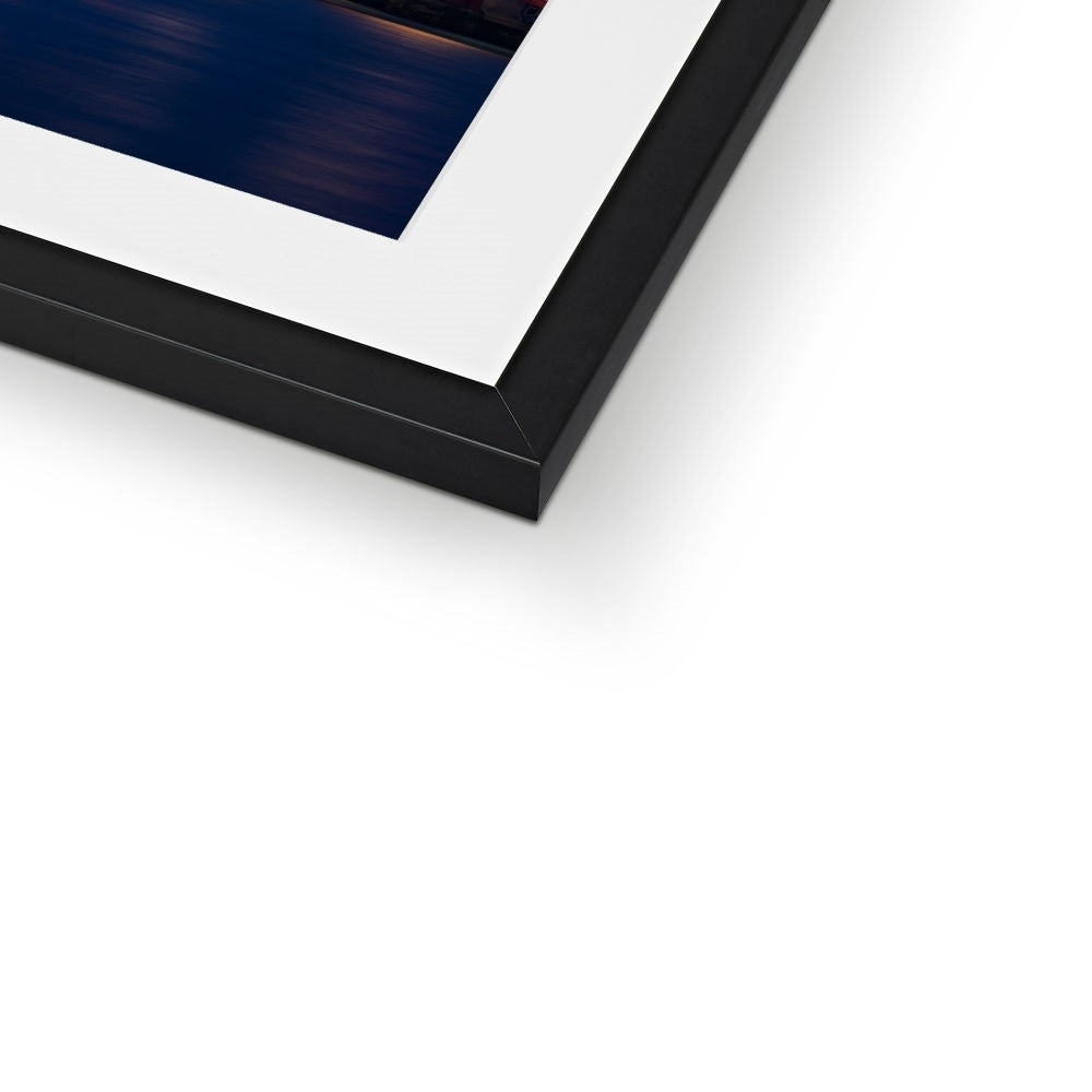 St Pauls Cathedral, Blackfriars Bridge, River Thames and London skyline at dusk. Framed & Mounted Print