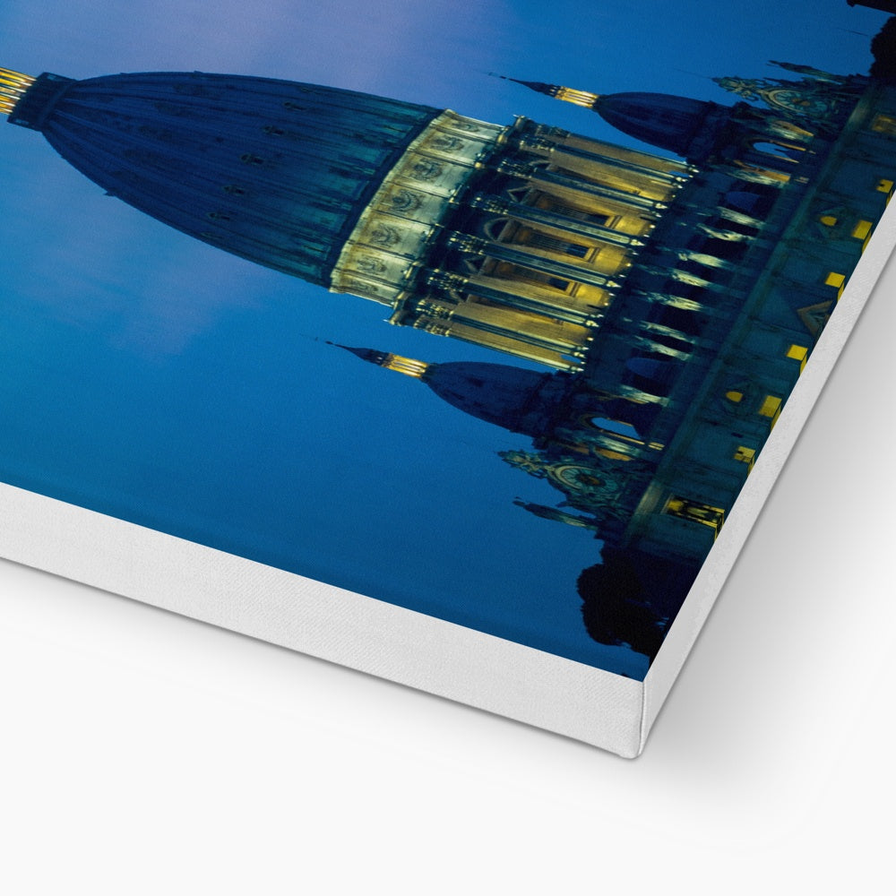 St Peter's Basilica. Vatican City at night, Rome, Italy. Canvas