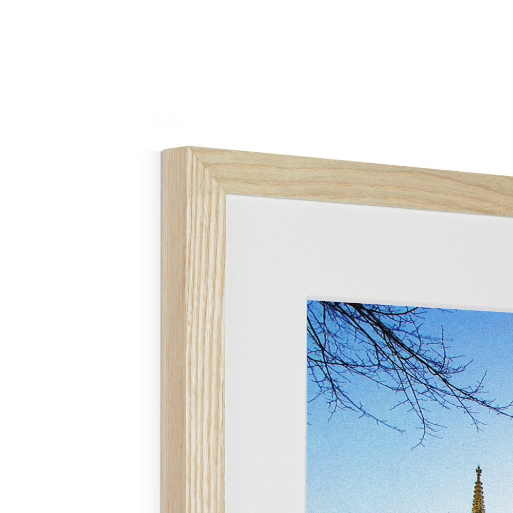 York Minster with College Green and College Street in the snow, York, North Yorkshire, UK Framed & Mounted Print