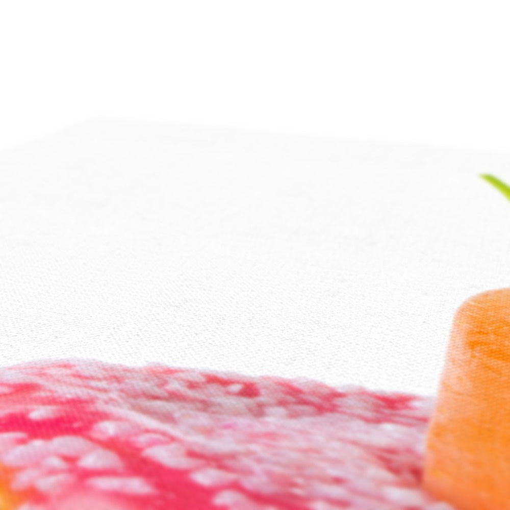 Carrot through a doughnut demonstrating healthy versus unhealthy food choices.  Canvas