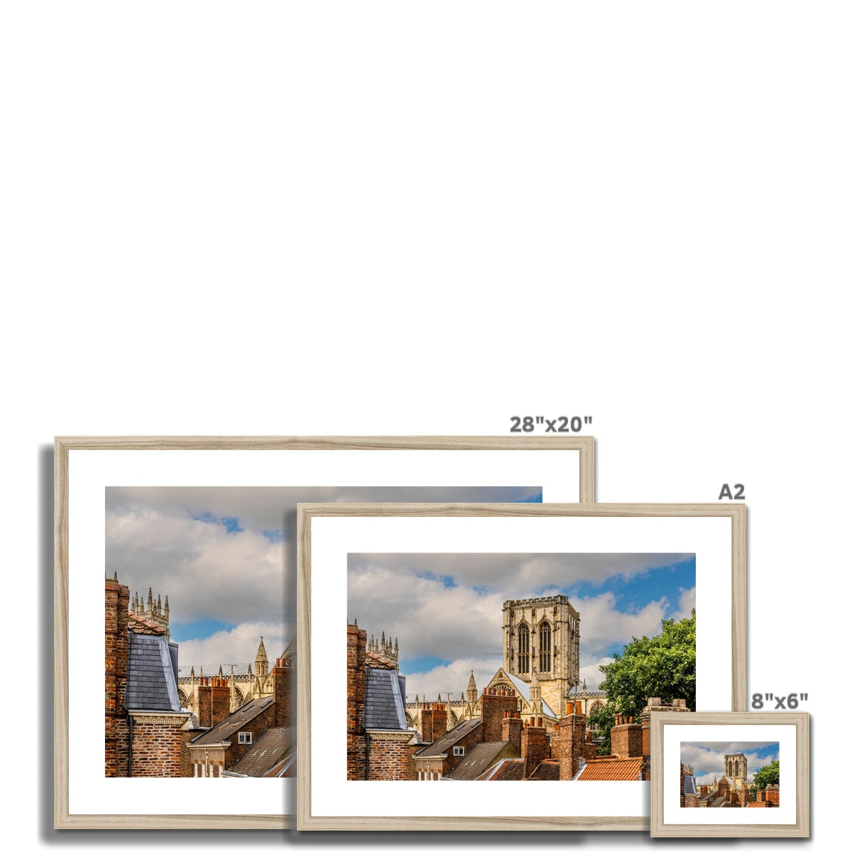 York Minster stands timeless amidst the city's rooftops. York. UK Framed & Mounted Print