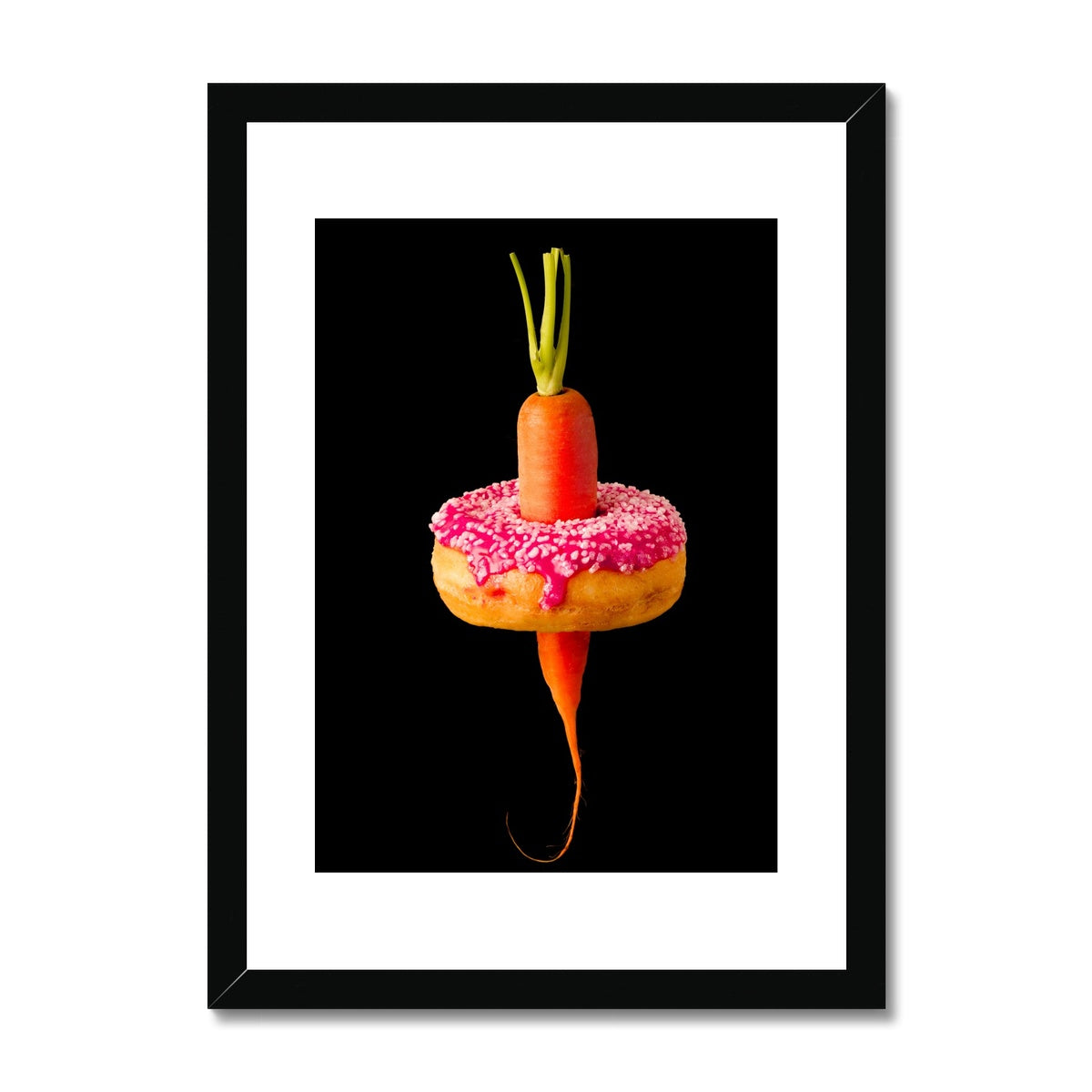 Carrot and Doughnut dilemma!  Framed & Mounted Print