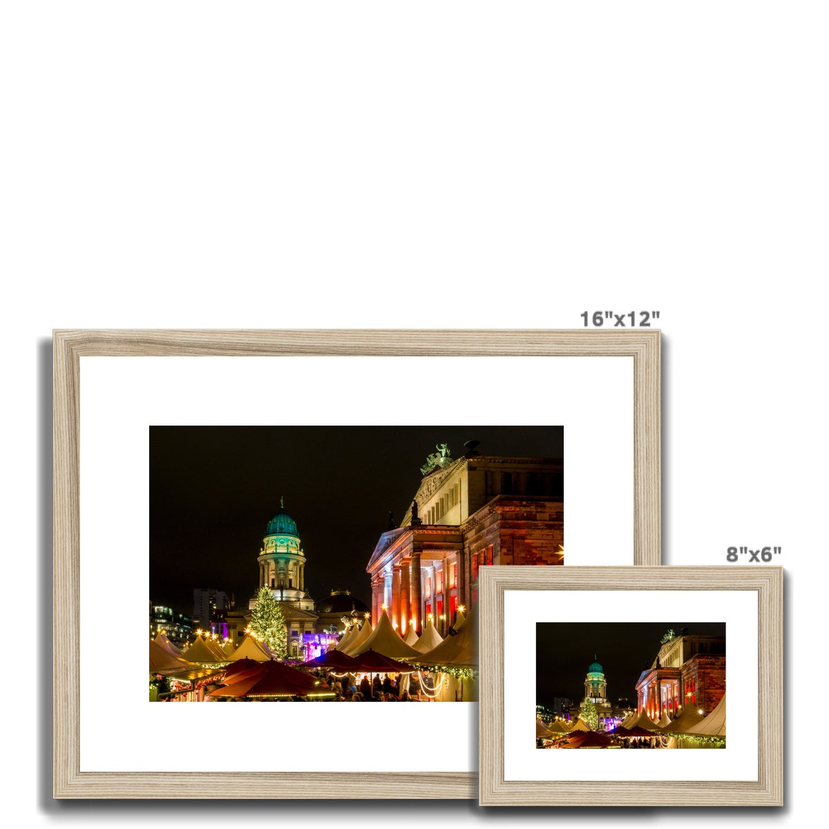 Weihnachtszauber Christmas Market at the Gendarmenmarkt at night, Berlin, Germany Framed & Mounted Print