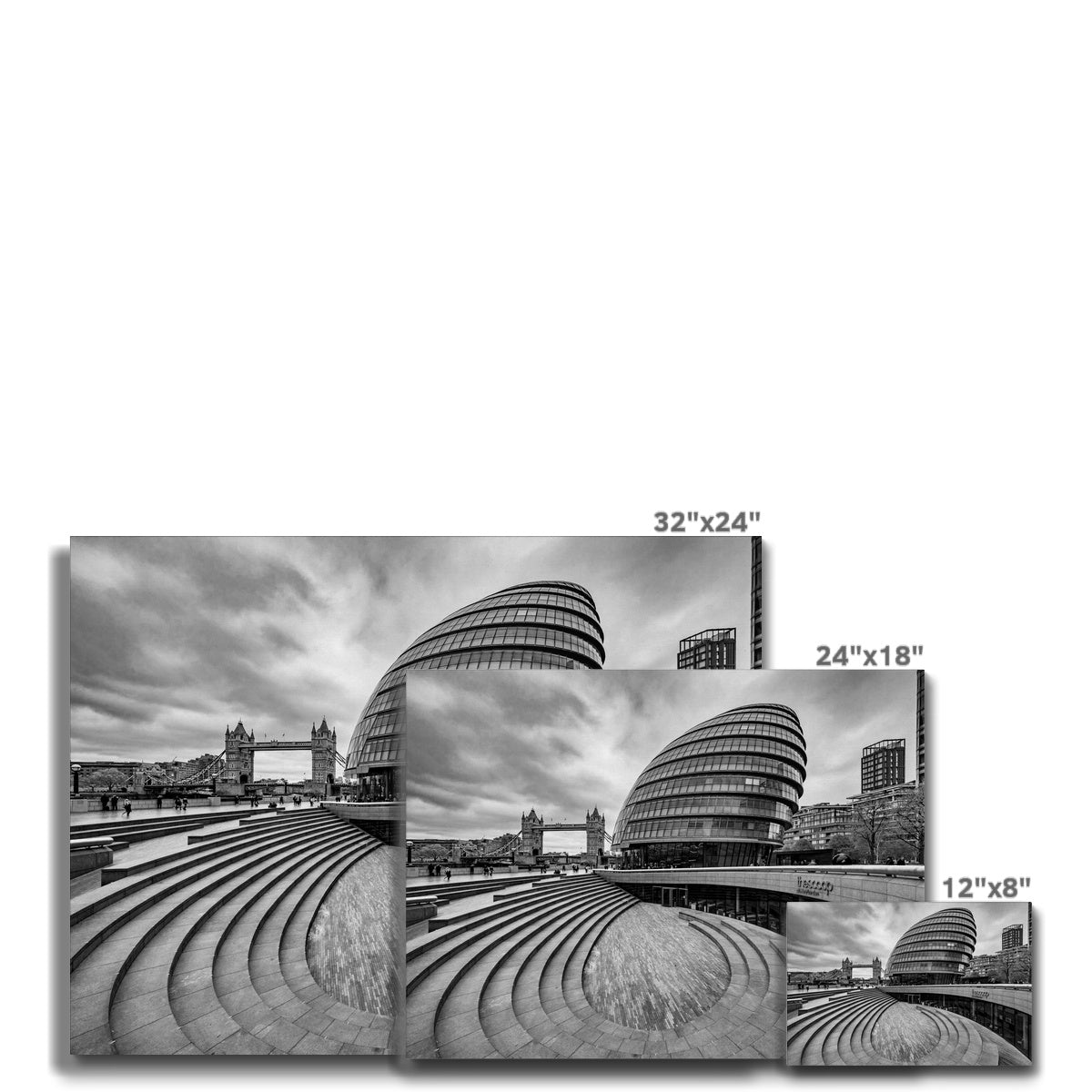 City Hall and The Scoop with Tower Bridge, London. Canvas