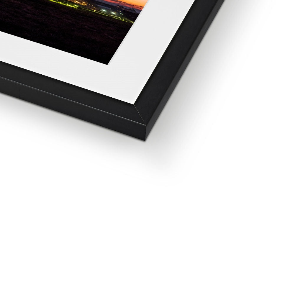 Whitby Abbey illuminated for Halloween, Whitby, UK. Framed & Mounted Print