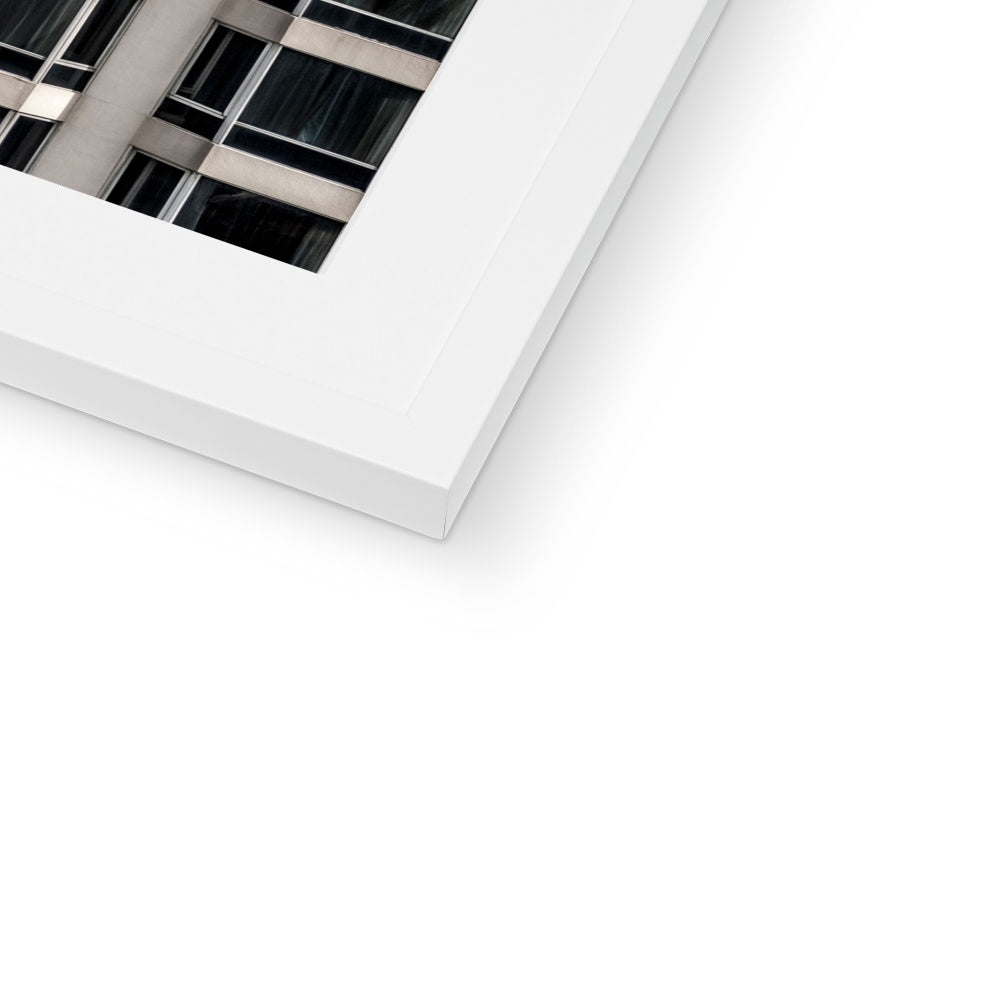 Geometric patterns of a modern urban high-rise facade Framed & Mounted Print
