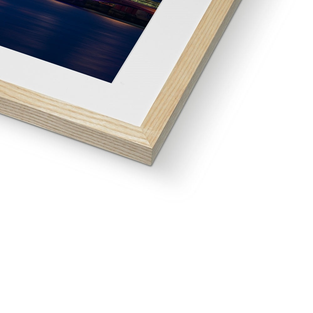 St Pauls Cathedral, Blackfriars Bridge, River Thames and London skyline at dusk. Framed & Mounted Print