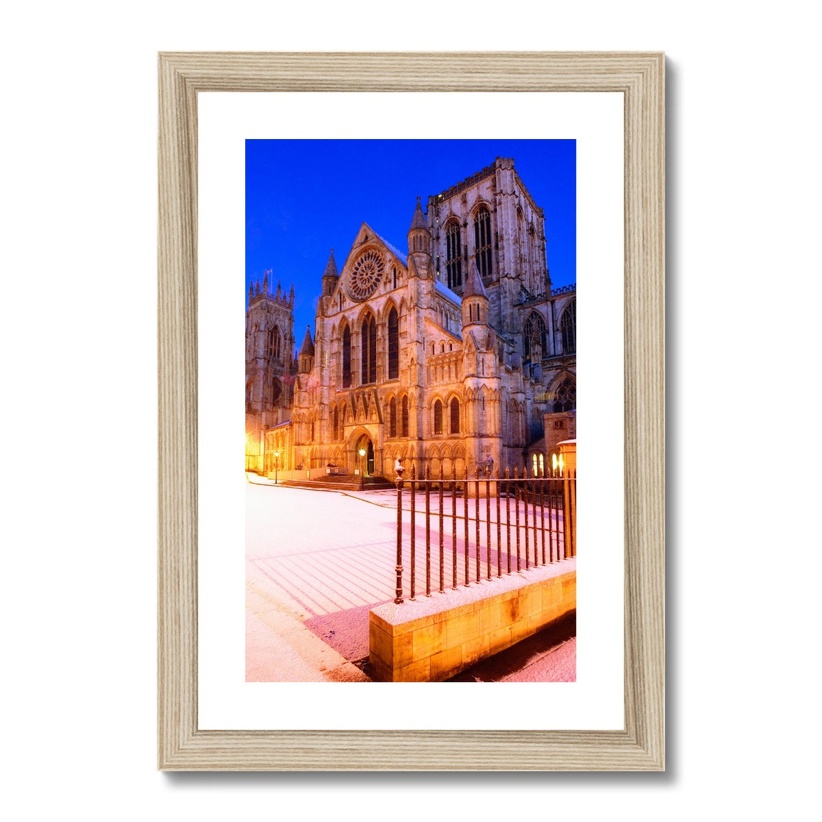 York Minster in the snow, York, UK. Framed & Mounted Print