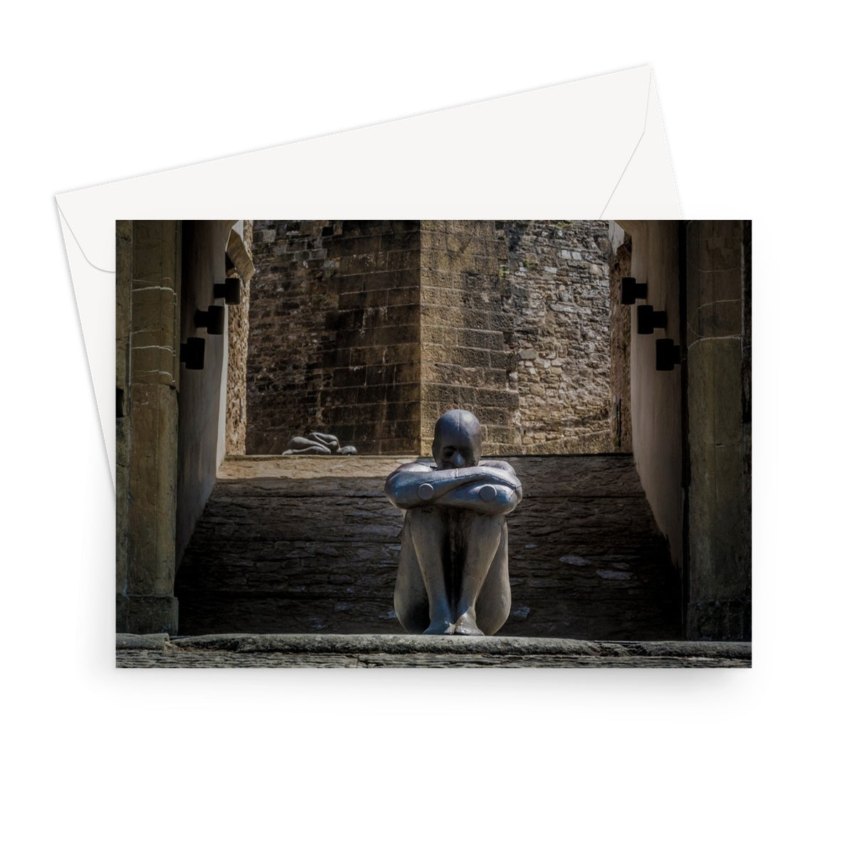Antony Gormley HUMAN sculpture exhibition at  Forte di Belvedere, Florence, Italy Greeting Card