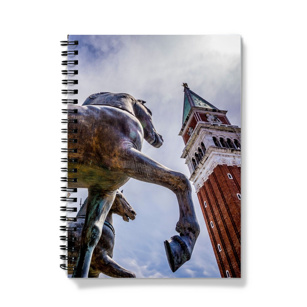 Horses of Saint Mark statues on the balcony of St Marks's basilica in Venice, Italy. Notebook