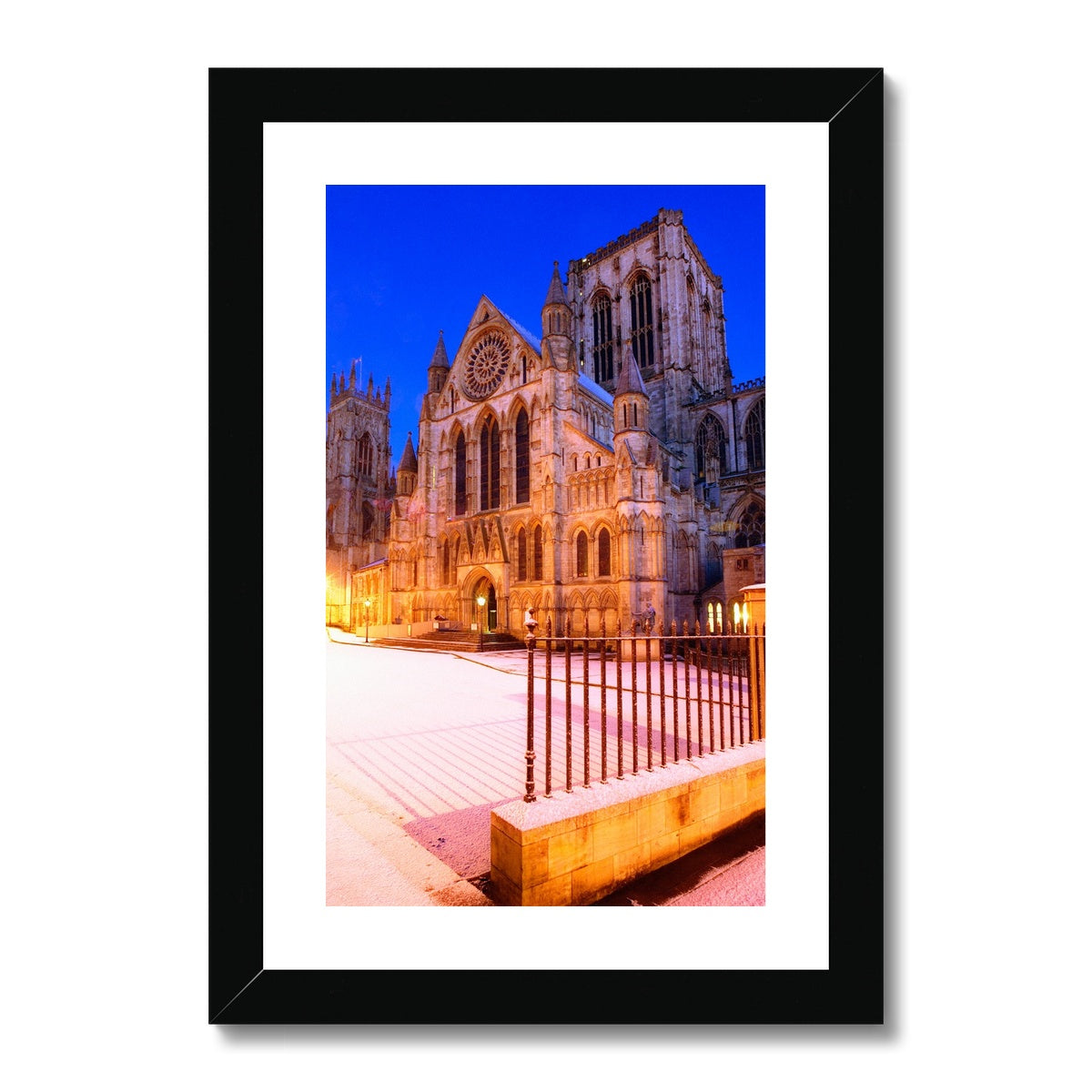 York Minster in the snow, York, UK. Framed & Mounted Print