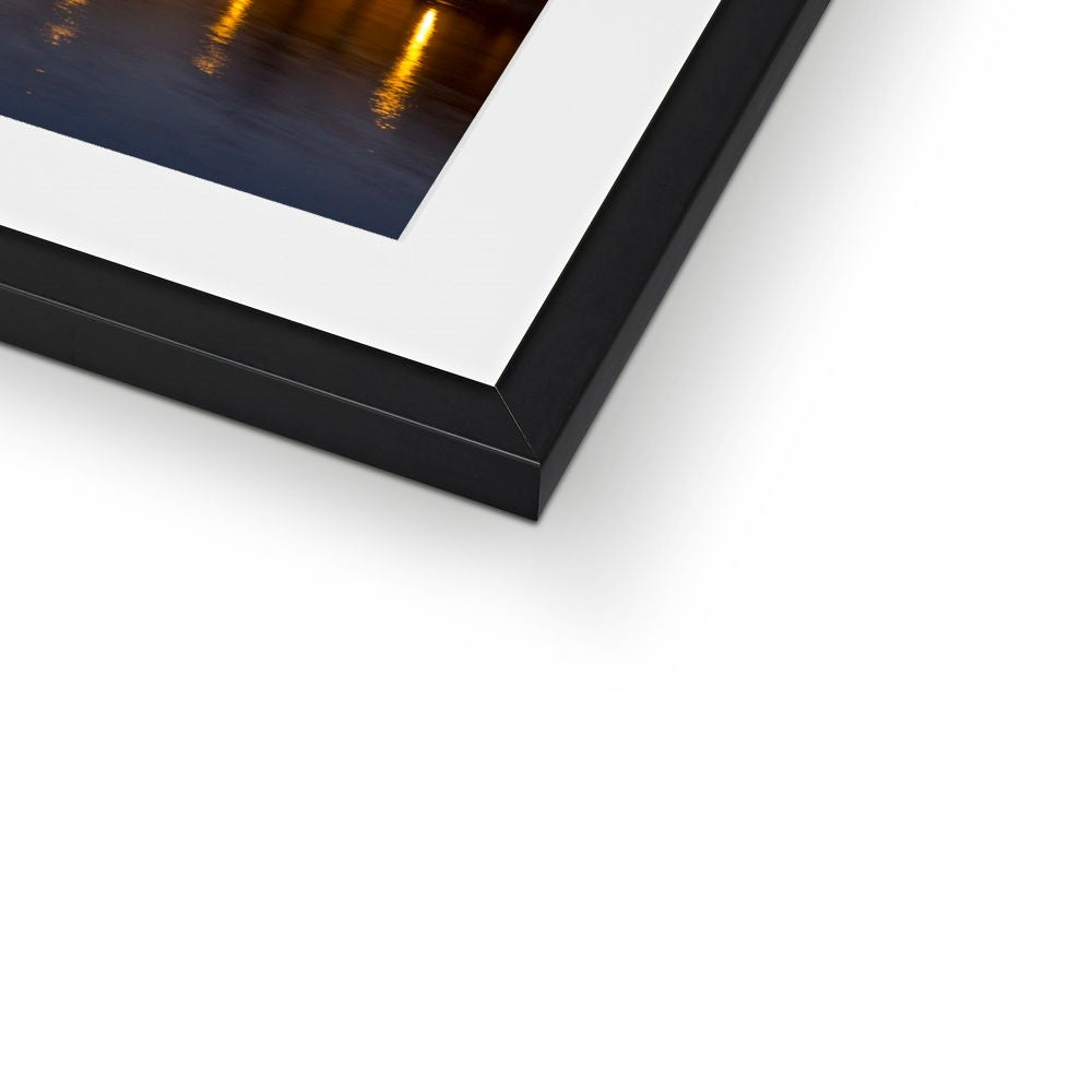 Ponte Vecchio at sunset and the river Arno. Florence, Italy. Framed & Mounted Print