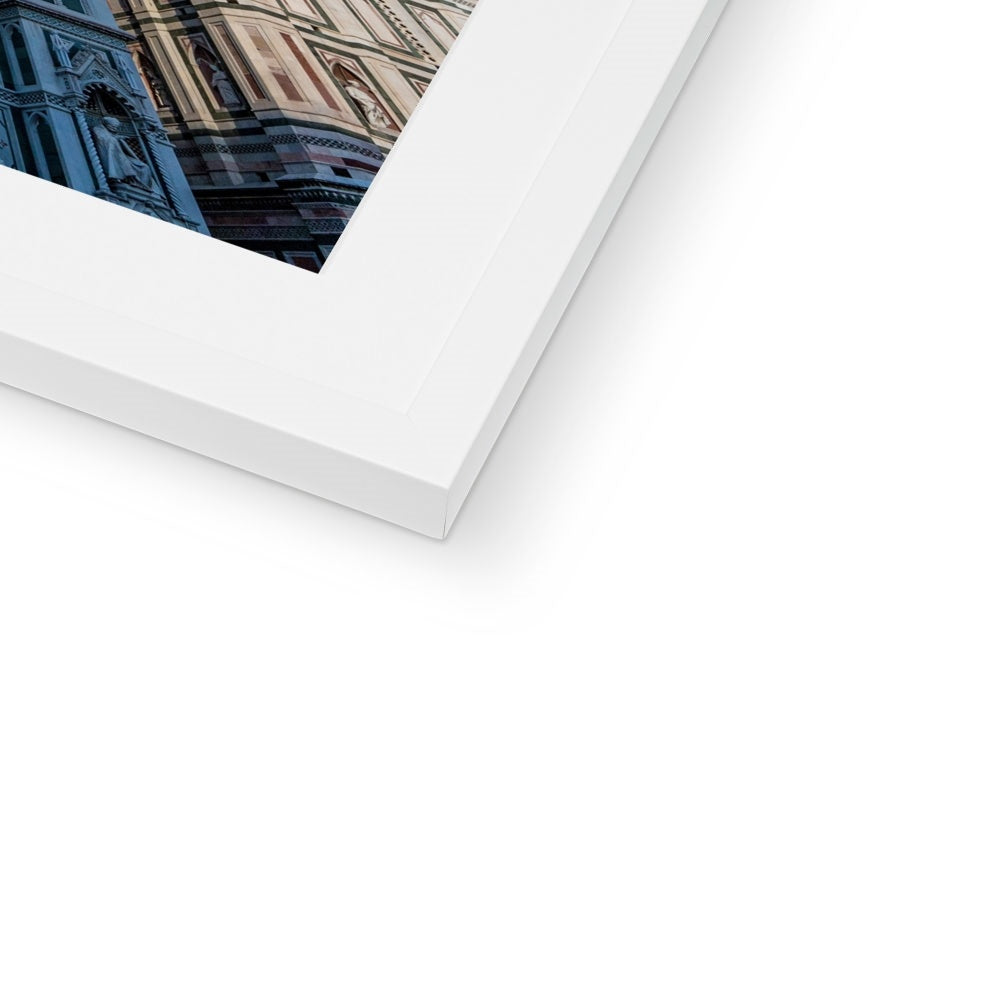 West façade of Florence Cathedral bell tower. Florence, Italy. Framed & Mounted Print