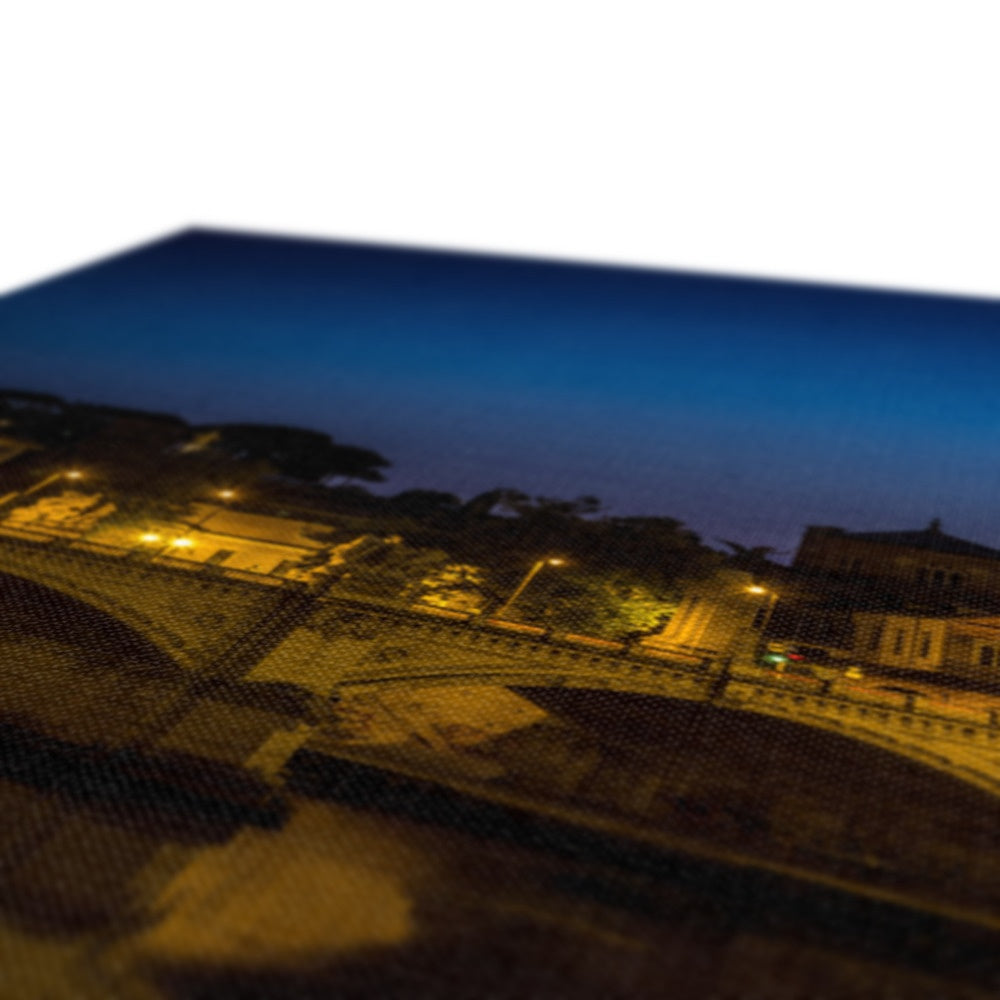 St Peter's Basilica. Ponte Vittorio Emanuele ll Vatican City at night, Rome, Italy. Canvas