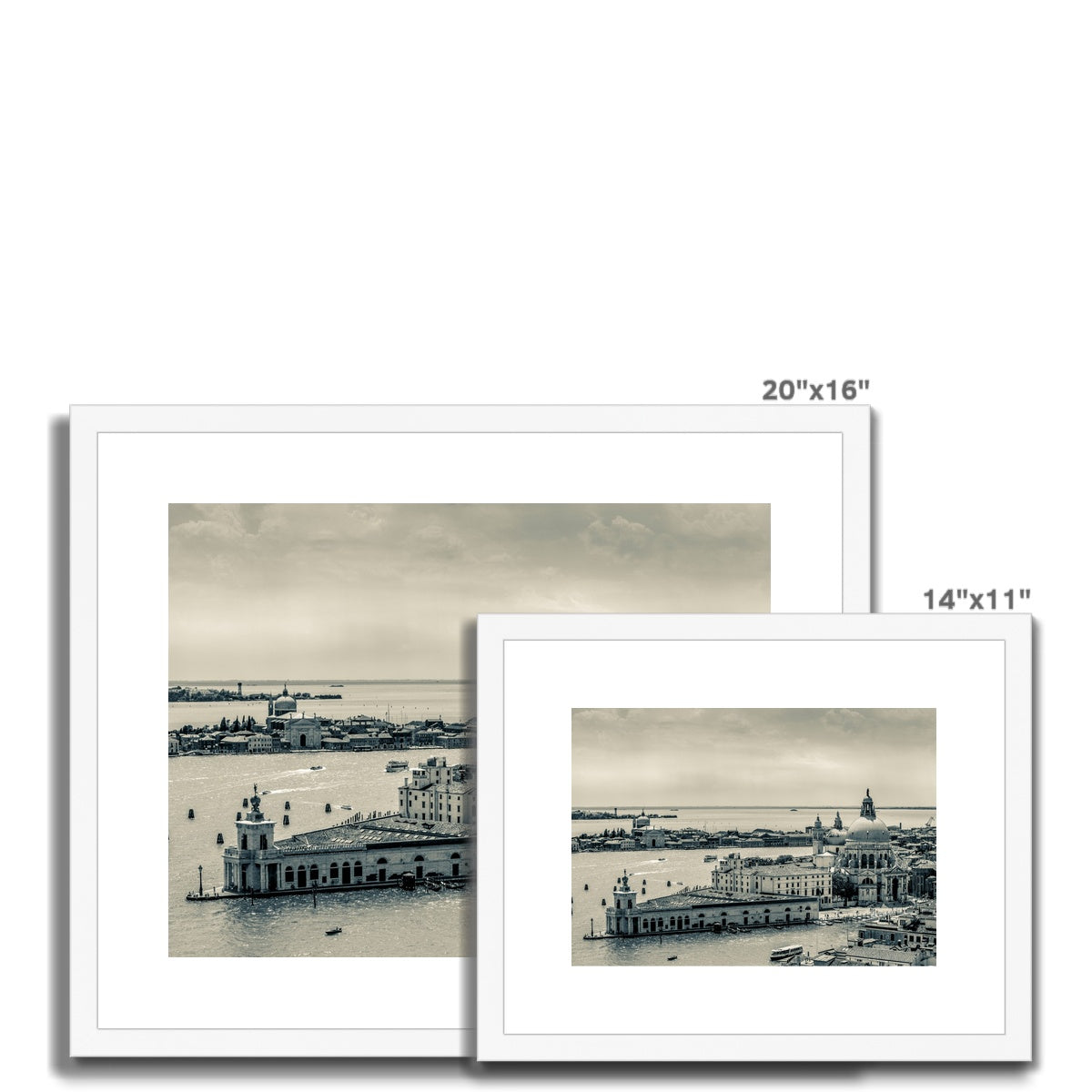 Punta della Dogana and church of Santa Maria della Salute, Venice, Italy. Framed & Mounted Print