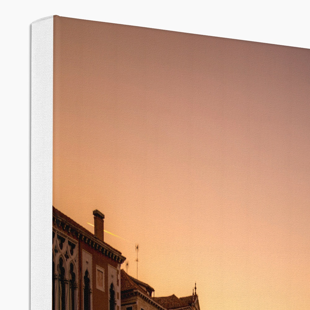 Grand Canal with Santa Maria della Salute in the distance at sunrise. Venice, Italy. Canvas