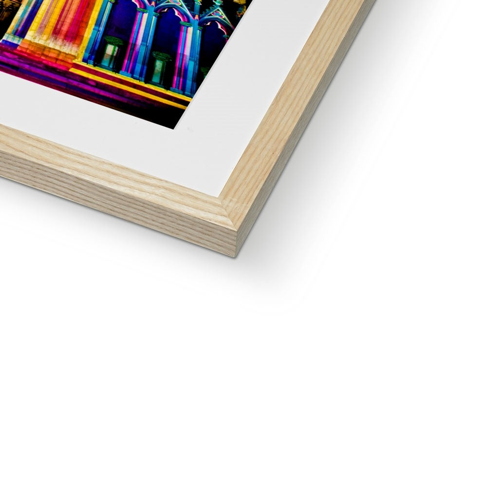 West front of York Minster, Illuminating York Festival. Framed & Mounted Print