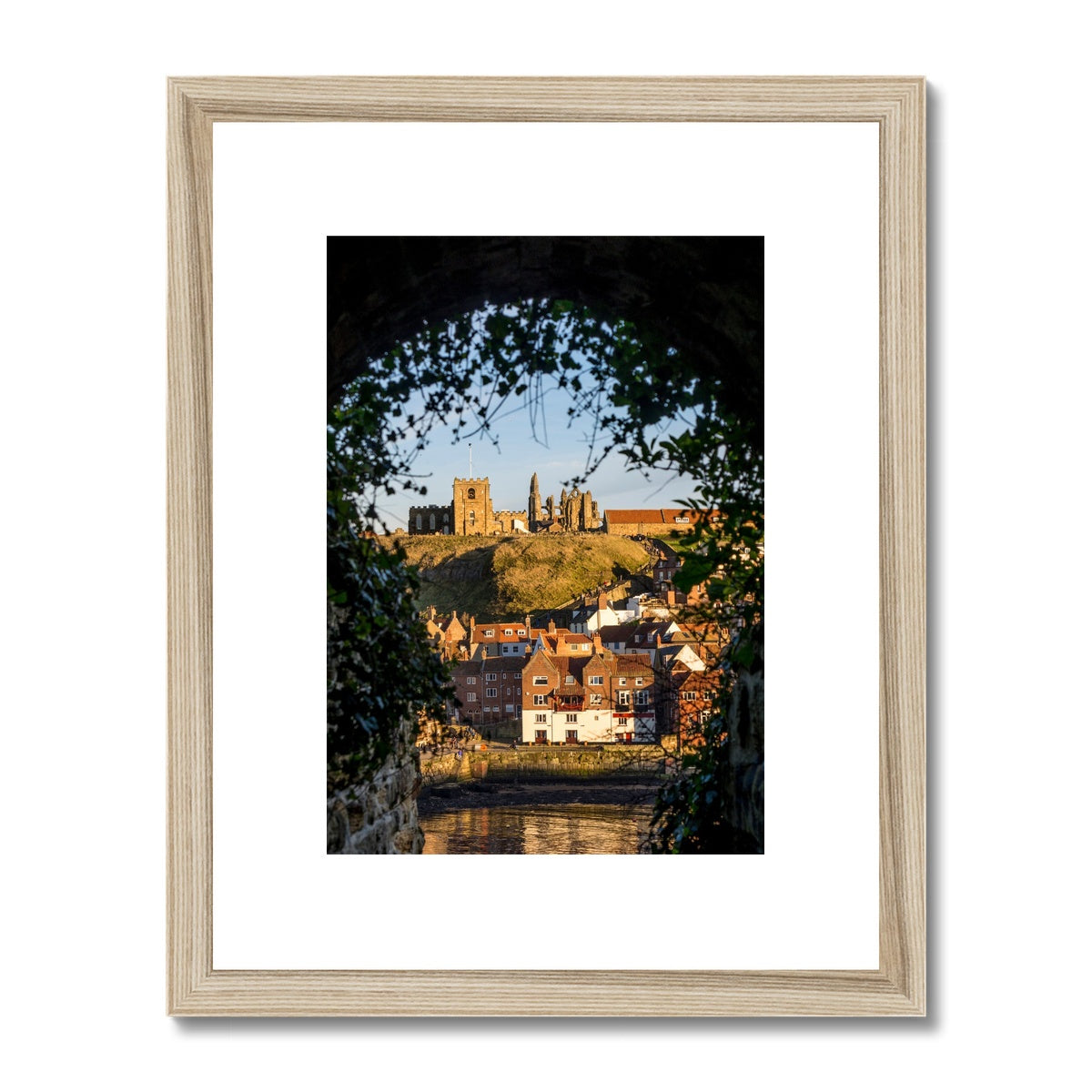 St Mary's Church and Whitby Abbey, Whitby, UK. Framed & Mounted Print